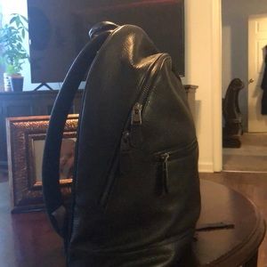 Leather men’s coach backpack